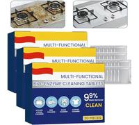 Multi-functional Bio-enzyme Cleaning Tablets,Foam Rust Remover,Kitchen All-Purpose Cleaning Powder,Water Bottle Cleaning Tablets,Household Enzyme Cleaner for Clothes, Cooktops (3 Box)