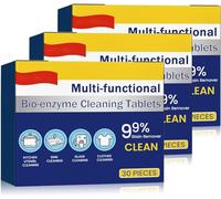 Multi-functional Bio-enzyme Cleaning Tablets, Homebbc Foam Rust Remover, Kitchen All-Purpose Cleaning Powder, Water Bottle Cleaning Tablets, Household Enzyme Cleaner for Clothes, Cooktops (3BOX)