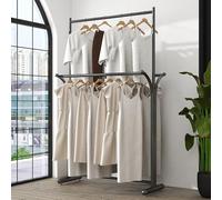 Multi-functional Clothing Rack for Hanging Clothes, Commercial Retail Display and Bedroom Use, Floor-Standing Garment Rack for Skirts and Shirts