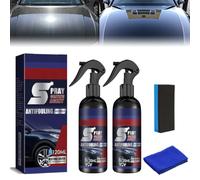Multi Functional Coating Renewal Agent Spray - 3 in 1 High Protection Quick Car Coating Spray that Repairs Scratches,Delivers a Ceramic Car Polish Quick Coat & Lasting Shine |2PCS with Towel & Sponge