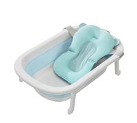 Multi-Functional Collapsible Pet Bathtub with Water Drain Plug and Bath Mat Portable Folding Bath-tub for Puppy Small Dog Cat(Blue)
