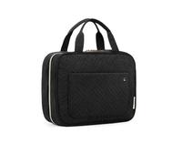 Multi-Functional Cosmetic Bag Hanging Toiletry Bag Travel Organizer Black & White 11x3x7.4 Inch(Black)