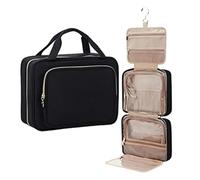 Multi-Functional Cosmetic Bag Men's Women's Travel Outdoor Camping Hanging Toiletry Bag Multicolor(Black)
