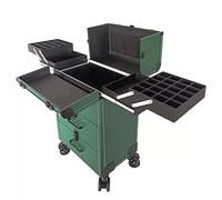 Multi-Functional Cosmetic Train Case - Large Rolling Organizer with 4 Wheels for Nail Supplies & Make-Up Artists - Cosmetic Storage Trolley for Professional Use