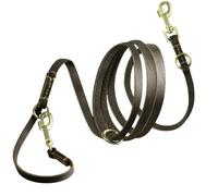 Multi-functional Dog Belt Soft PU Leather Adjustable Hands Free Double Dog Belt for All Dogs for Walking, Hiking, Training, Jogging(Black)