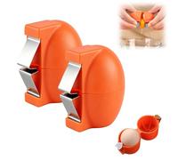 Multi-Functional Egg Shell Opener, Egg Cracker Tool with Egg Separator Tool - Stainless Steel Eggs Peeler Cutter for Boiled & Raw Eggs, Duck Eggs,Portable Kitchen Baking Tool (2, Orange)
