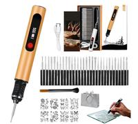 Multi-Functional Electric Engraving Pen Kit, USB Cordless Rechargeable Engraver Pen with 3 Speed, Metal, Ceramic, Wood,Glass Etching Kit, Mini DIY Engraving Rotary Tool (1PC-D)