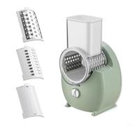 Multi functional Electric Vegetable Cutter Automatic 3 in 1 Slicer and Grater for Easy Food Prep (green)