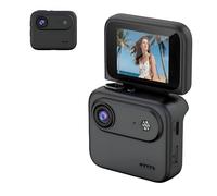 Multi Functional Flip Screen Action Camera,4K Ultra HD Sports Camera with Stabilisation,140° Wide-Angle Lens, 6H Battery Life, Chest Mount Compatible for Cycling,Vlogging,Skydiving & Travel (Black)