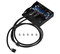 Multi-Functional Front Panel,USB2.0 HD-Audio Floppy Front Panel 3.5'' 9Pin to 2 USB2.0 Interface with MIC Audio Plug,Sturdy Metal Construction Endures Wear and Tear,Plug and Play