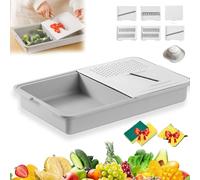 Multi-Functional Grater & Drainer Cutting Board, 6 in 1 Cutting Board with Containers Lids and Graters, Removable Chopping Board, for Slicing Shredding Grinding for Kitchens (1PCS)
