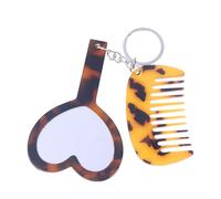 Multi-Functional Heart Comb with Mirror Keychain, Portable Makeup Tool & Decorative Keyring for Car Keys, Mobile Phone & Daily Gift Giving