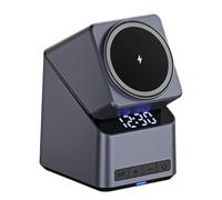 Multi-Functional Induction Charging Stand With Time Display 15W Power Hub For Smartphone Wearable And Buds Multifunction Charging Station