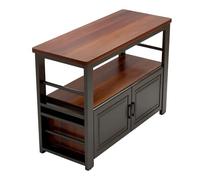 Multi-Functional Kitchen Island Sideboard with Wood Top, Metal Frame, Storage Cabinet & Shelf, Small Size, Perfect for Dining Room & Home nization
