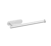 Multi-functional Kitchen Roll Holder, Self-Adhesive or Drilling Wall-Mounted Paper Towel Bar, Silver (Semi-Circle Base)