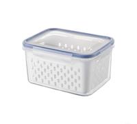 Multi-Functional Kitchen Storage Container with Sealed & Drainable Design, Airtight Food Saver in 18x13x10cm/22x16x12cm Sizes, Easy-Use Freshness Keeper with Drain Function(M)