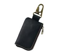 Multi-Functional Leather Purse - Compact Wallet with Hook for Coins, Keys, Cards(Black)