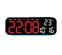 Multi Functional LED Alarm Clock with Clear Display of Time, Date, Day of Week, Temperature and Ambient Light with Color Transition (C)