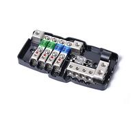 Multi-Functional LED Car Audio Stereo ANL Fuse Holder Distribution 0/4ga 4 Way Fuses Box Block 30A 60A 80Amp Protected circuits