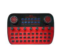 Multi-functional Live Sound Card with 30 Live Sound Effects, 12 Electronic Sounds, 12 Modes, Supports BT, Dual Mic and Earphone Connection, Compatible with Smartphones, PCs, Laptops, for Live, Home K