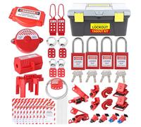 Multi-Functional Lockout Tagout Kit 70+ Pcs Loto Kit with Safety Padlock & Lockout Hasp & Ball Valve & Electrical Plug & Gate Valve Devices & Circuit Breaker & Loto Tags, Electrical Loto