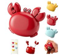 Multi Functional Magnetic Crab Can Opener, Crab Multifunctional Bottle Opener,Crab-Shaped 4-in-1 Multi Opener Tool,Bottle Opener,Crab Shape Kitchen Gadget for Fridge Decor (Red)