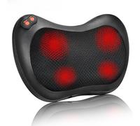 Multi-Functional Massage Pillow, Shiatsu Neck Back Massager with Heat, Car & Home Use, Deep Tissue Kneading for Shoulder, Waist, Abdomen, Full Body Pain Relief, Wholesale Available (Black,8 Heads)