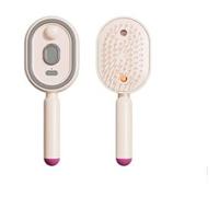 Multi-functional massage spray comb features a refillable water tank rechargeable anti-static properties easily combs hair and adds volume a portable hair care tool for creating shiny (Beige)