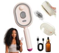 Multi-Functional Massage Spray Comb Type-C Rechargeable Portable Hair Care Sprayer Anti-Static & Detangling Vibration Scalp Massage Hairbrush for All Hair Types