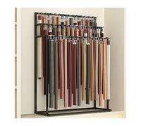 Multi-Functional Men's Belt Rack with Hooks for Ties, Handbags, Scarves, & Umbrellas - Retail Display Shelf, Black 120x40 cm, Ideal for Stores & Home Organization
