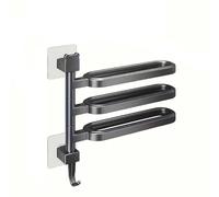 Multi-Functional Modern Adjustable 180° 3 Swivel Bars Rotating Towel Rack Wall-Mounted Design With Adhesive Easy Installation Space Saving Compact Storage Ideal For Any Room