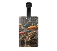 Multi-Functional Mushroom Castle Fortress Printed Luggage Tags Luggage Tag Hangers Suitable for Backpacks and Suitcases