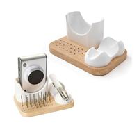 Multi-functional Nail Drill Holder with 24 Holes - Nail Drills Pen Drill Bits Organizer Wooden Base Manicure Grinding Tools Storage Box