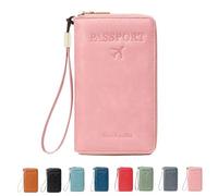 Multi-Functional Passport Wallet, Passport Holder for Travel Essentials, Wallet Cover Case for Travel Women and Men Must Haves Accessories, Pink, Large Capacity Work Tote Bag.