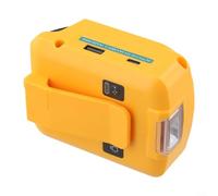 Multi-Functional Power Adapter Compatible with 18V Batteries, USB Charger and Power Bank Converter with Three-Mode 100-300LM LED Work Light for Heated