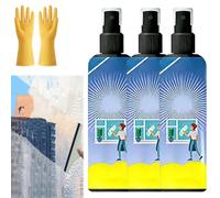 Multi-Functional Powerful Glass Cleaner Spray,Chandelier Cleaning & Care Spray,Quickly Restore Translucency,for Windows Mirrors Shower Glass Car Windscreens Bathroom Surfaces (3 Pcs *100ml)