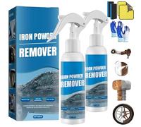 Multi-functional Quick-acting Rust Removal Spray, Iron Powder Remover Sprays Includes Sponge gloves and Cloth, Automobile Rust Removal Spray Car Detailing & Wheel Cleaner (white(Standard),2pc)