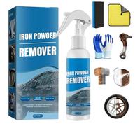 Multi-functional Quick-acting Rust Removal Spray, Iron Powder Remover Sprays Includes Sponge gloves and Cloth, Automobile Rust Removal Spray Car Detailing & Wheel Cleaner (white(Standard),1pc)