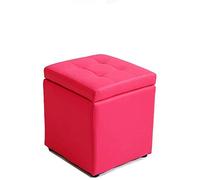 Multi-functional Red Footstool & Shoe Bench PU Fabric Stylish Storage Stool for Small Items Versatile Sofa Bench & Footrest Ideal for Living Room & Entryway