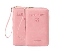 Multi-Functional RFID Passport Wallet, RFID Passport Holder for Wallet, Essential Travel Anti-Theft Wallet Storage Case, Anti-Theft Protective Case, Pink+Pink, Modern