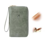 Multi-Functional RFID Passport Wallet, RFID Passport Holder for Wallet, Essential Travel Anti-Theft Wallet Storage Case, Anti-Theft Protective Case, Green, Modern