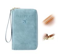 Multi-Functional RFID Passport Wallet, RFID Passport Holder for Wallet, Essential Travel Anti-Theft Wallet Storage Case, Anti-Theft Protective Case, Sky Blue, Modern
