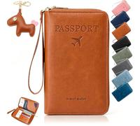 Multi-Functional RFID Passport Wallet, Travel Wallet for Men & Women, Secure ID Card Organizer with Anti-Theft Protection, Slim Leather Cover for Credit Cards, Tickets, and Cash，Brown-Special Edition