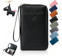 Multi-Functional RFID Passport Wallet, Travel Wallet for Men & Women, Secure ID Card Organizer with Anti-Theft Protection, Slim Leather Cover for Credit Cards, Tickets, and Cash，Black-Special Edition