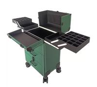 Multi-Functional Rolling Cosmetic Organizer with Wheels for Professional Makeup Artists and Nail Supplies Storage