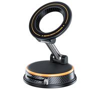 Multi-Functional Rotatable Magnetic Phone Mount Portable Folding Vacuum Car with Secure Suction Cup Powerful Magnet for Dashboard Desktop Stand