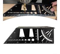 Multi functional Ruler with Drill Alignment Features for Professional Woodworking (Aluminum alloy)