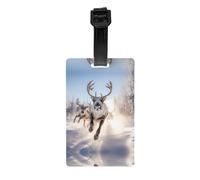 Multi-Functional Running Reindeer Printed Luggage Tags Luggage Tag Hangers Suitable for Backpacks and Suitcases