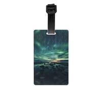 Multi-Functional Sea Under The Aurora Borealis Printed Luggage Tags Luggage Tag Hangers Suitable for Backpacks and Suitcases