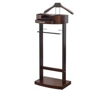 Multi Functional Silent Servant Hanger,Suit Stand with Shoe Rack and Storage Box for Men's Servants, with Pants Pole for Silent Servants, Easy to Assemble,White